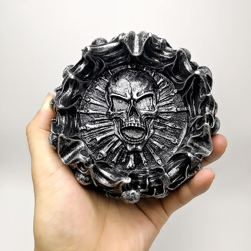 Flame skull ashtray silicone mold home decoration tools diy production gypsum resin concrete silicone mold
