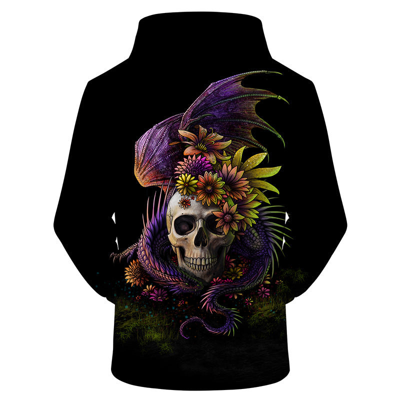 Flowery Skull By SunimaArt 3D Hoodie Sweatshirt