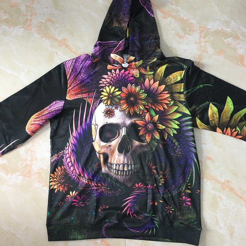 Flowery Skull By SunimaArt 3D Hoodie Sweatshirt