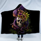Flowery Skull by SunimaArt Hooded Blanket Flower Dragon 3d Printed Adults Kids Sherpa Fleece Wearable Throw Blanket Microfiber
