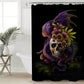 Flowery Skull Shower Curtain Gothic 3D Waterproof Dangerous Monster