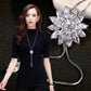Fashion elegant sweater chain long crystal snow pendant water drop accessories long decoration necklace jewelry
