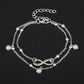 Fashion imitation pearl double chains choker Simple anklet 8 letter Handmade Beaded bracelet bangle luxury jewelry