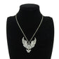 Women Girl Jewelry Silver Alloy Pendant Short Chain Collar Chunky Wing Keleton Skull Necklace 18"