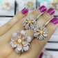 Fashion Luxury Super Shiny Gold Color AAA Cubic Zirconia Women Width Baguette Earring Ring Set
