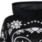 Women Monochrome Hoodie Plus Size 5XL Floral Skull Tunic Hoodie Sweatshirt