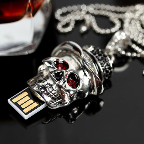 Genuine Capacity USB Flash Drive 8GB 16GB 32GB 64GB, Skull Pen Driver, Gift USB Flash Disk, Jewelry USB Flash Drive Pendrive Key