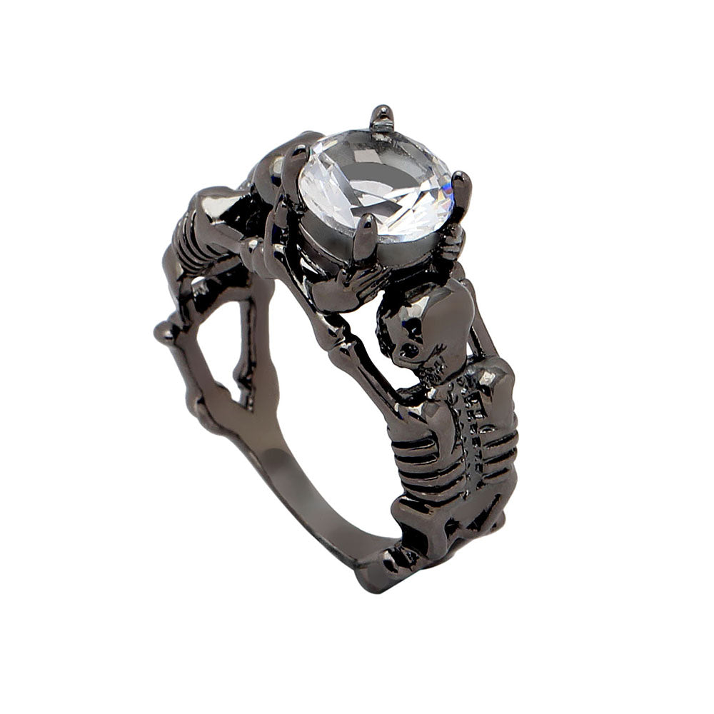 Ghost evil Skull skeleton Hand CZ Ring European and American Punk style Motor Biker Men Ring new skull men's jewelry