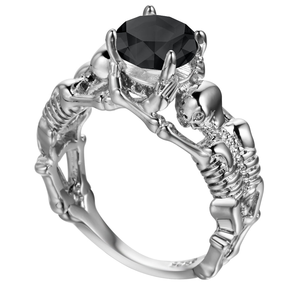 Ghost evil Skull skeleton Hand CZ Ring European and American Punk style Motor Biker Men Ring new skull men's jewelry