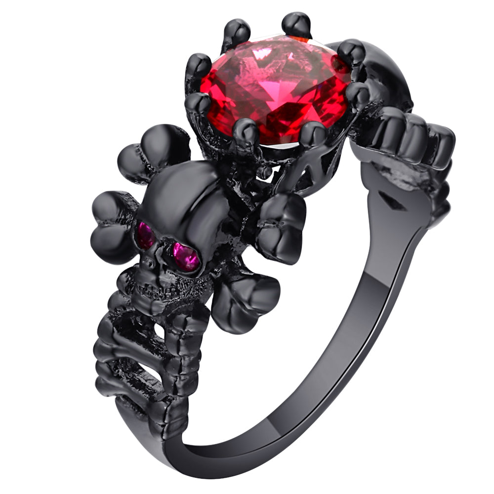 Ghost evil Skull skeleton Hand red Ring Punk style Motor Biker women Ring new skull men's jewelry gifts