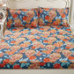 Golden Sugar Skull Bedding Set King Queen Size Flowers Print 4Pcs