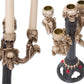 Gothic Skull Skeleton Candle Stick Holder Halloween Punk Table Decoration Cranial Candelabra Cast Resin Skull 5 Candles Holder