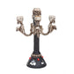 Gothic Skull Skeleton Candle Stick Holder Halloween Punk Table Decoration Cranial Candelabra Cast Resin Skull 5 Candles Holder