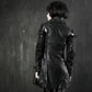 Gothic Vintage HandsomeFaux Leather Long Coats for Women Steampunk Autumn Winter Rubber Sleeve Punk Jacket Fashion Windbreakers