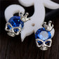 7 colors Silver color Skull with crown stud earrings cubic zirconia CZ zircon Jewelry  for women girl gift