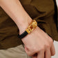 Lion Head Mens Bracelets & Bangles Braided Genuine Leather Bracelet