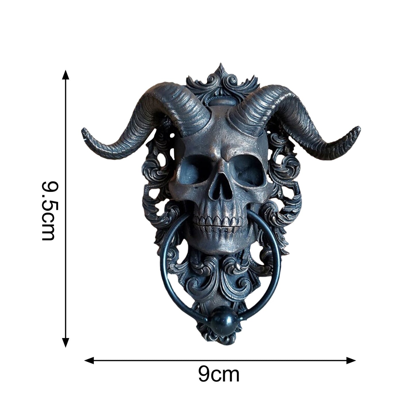Skeleton Head Door Knocker Decor Resin Goat-headed Figure Hanger 3D Resin