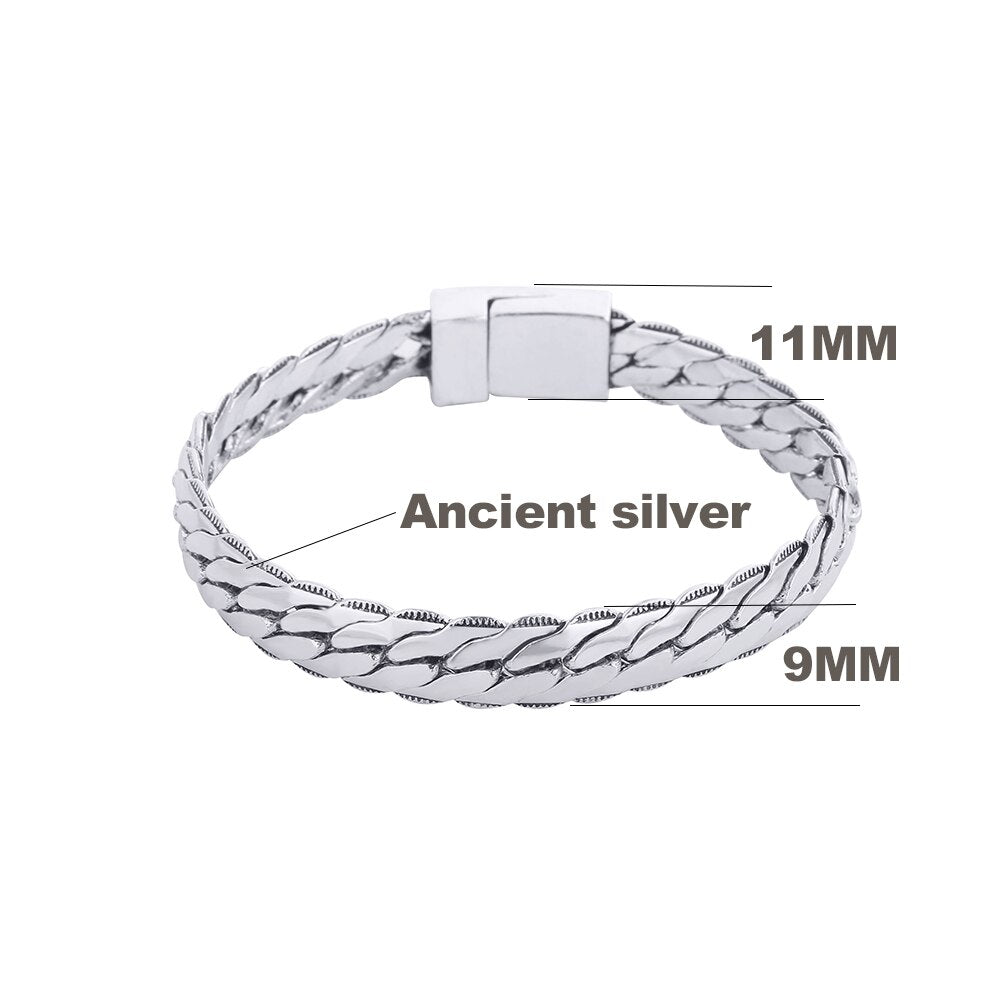 Fashion Biker Womens Ancient Silver color Bracelet Chain