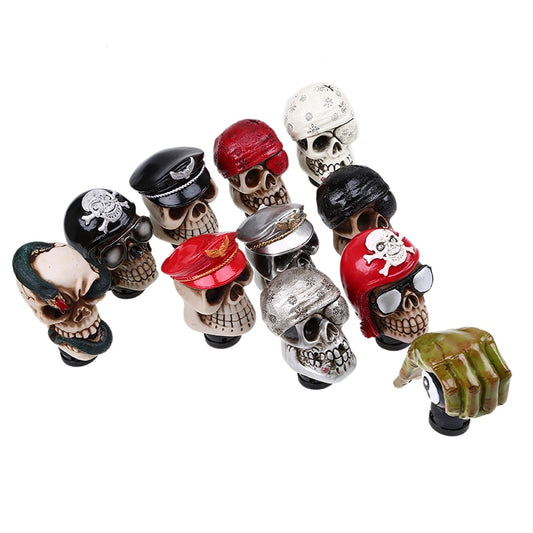 Universal Manual Gear Shift Knob Skull Pirate Pilot Series Gear Stick Shifter Replacements Car Accessories