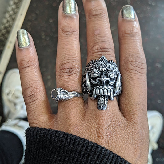 Barong Bali Balinesse Skull Rings Stainless Steel