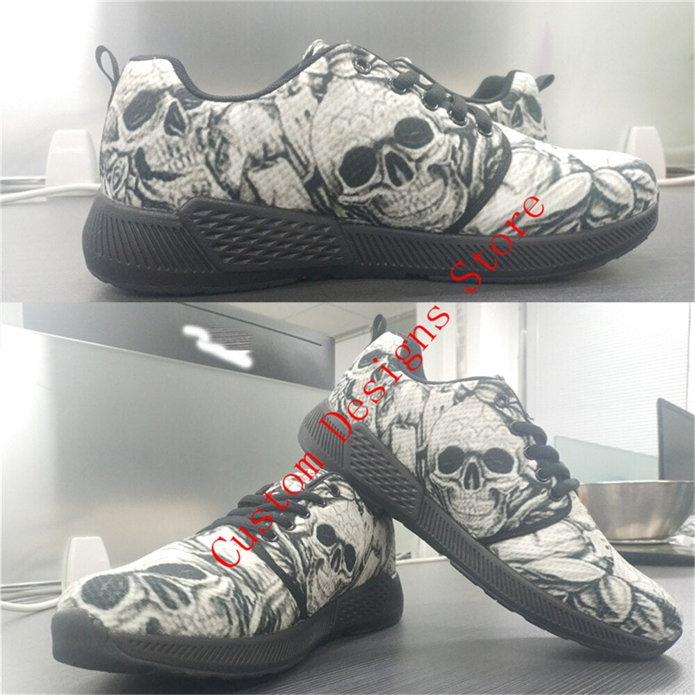 New Sneakers Women Men Casual Flats Shoes Cool Gotich Skull