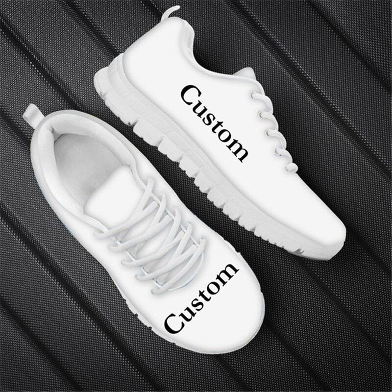 Punk Style Women Flats Skull Head 3D Print Breathable Air Mesh Sneaker Shoes