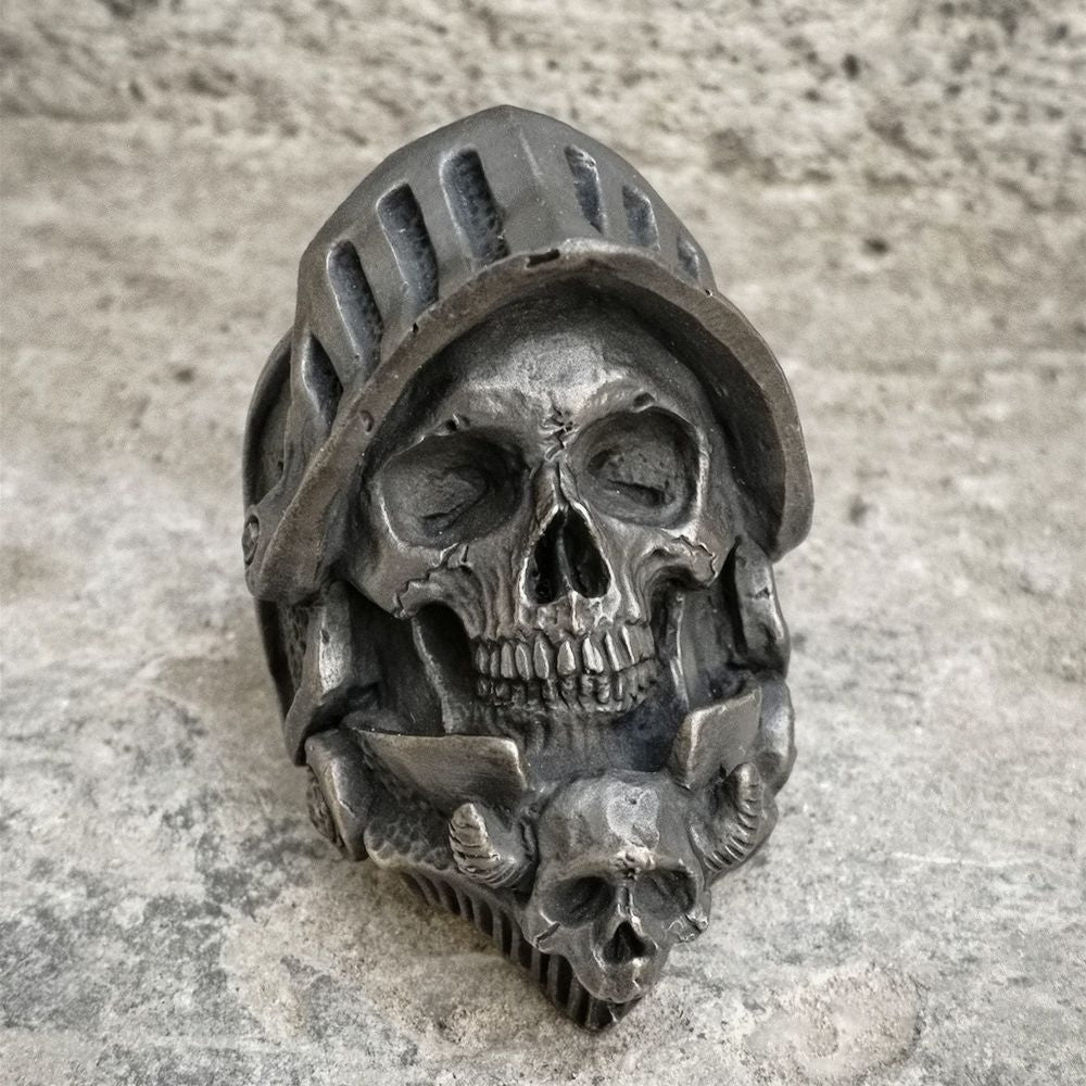 Cool Mens Gothic Death Knight 316L Stainless Steel Ring Skull Ring Biker Punk Fasion Jewelry Gift for Men