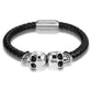 New Fashion Men Jewelry Black Braided Leather Bracelets