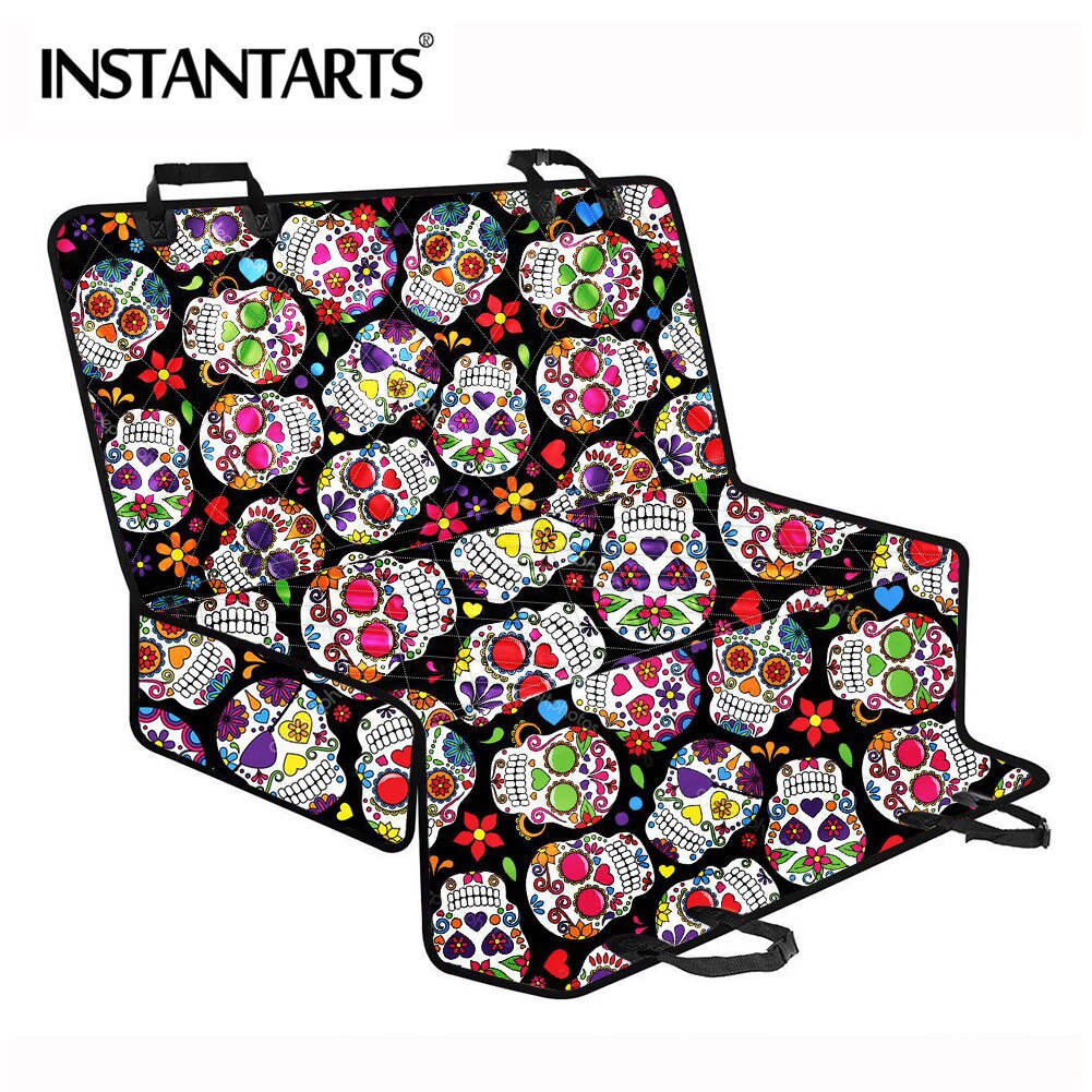 Sugar Skull Print Car Interior Accessories Cushions Non-slip Car Back Seat Cover