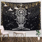 Skull King Meditating In Flowers Moon Tapestry Mandala Carpet
