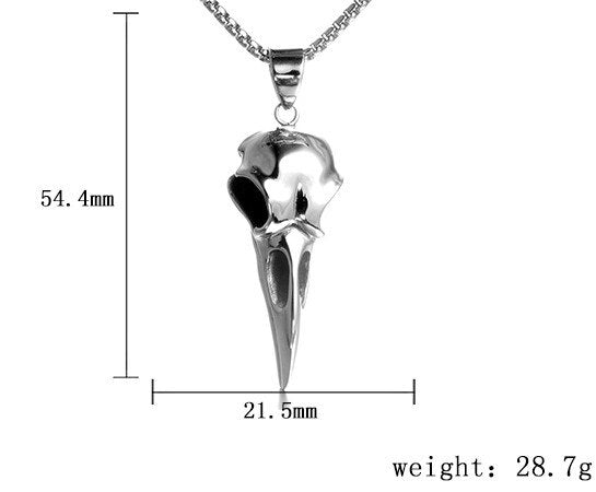 Stainless Steel Men Necklaces Chain Pendants Crow Bird Eagle Skull Punk Rock