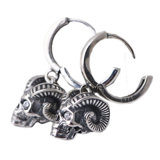 New solid pure S925 silver man earrings vintage 925 silver earrings