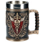 3D Beer Mugs Stein Tankard Double Headed Eagle Winged Sword And Shield Skull