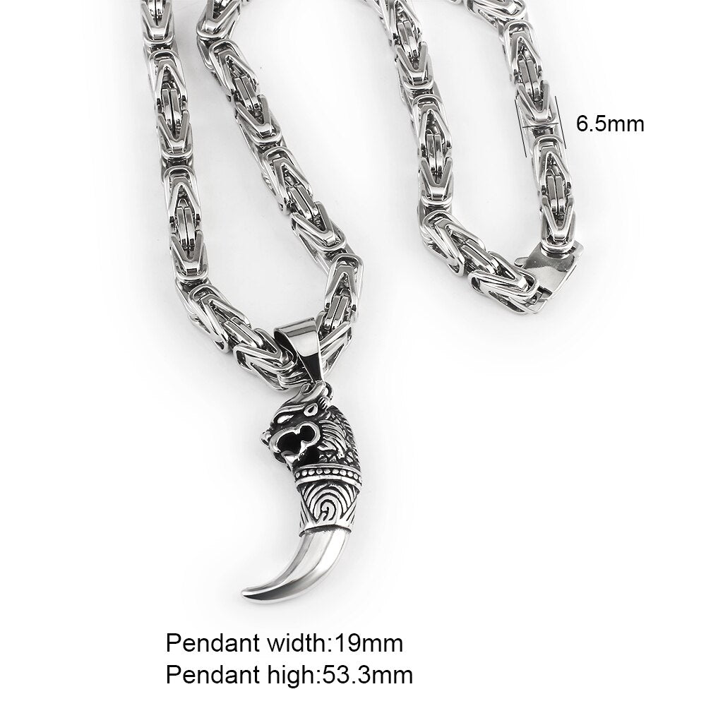 Men's Byzantine Chain Necklaces Punk Stainless Steel Jewelry Pendant Necklace