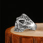 100% Real 925 Sterling Silver Sugar Skull Ring Men Adjustable Handmade Rings For Male Punk Rock Gothic Jewelry