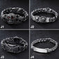 Fongten Skull Cross Curb Men's Bracelet Vintage Black