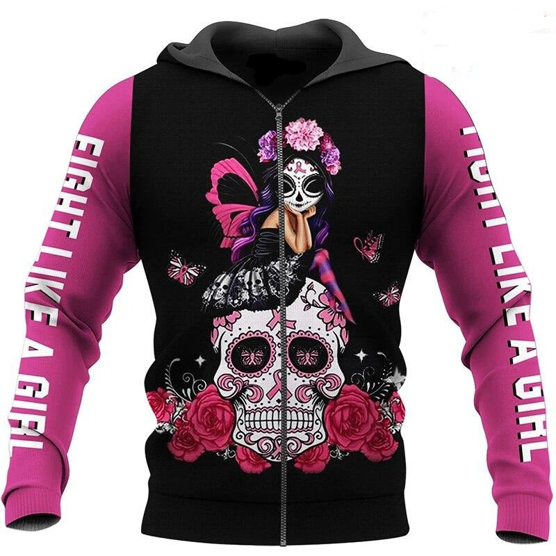 Sugar skull rose 3D Print Hoodies/Sweatshirt/Zipper long sleeves