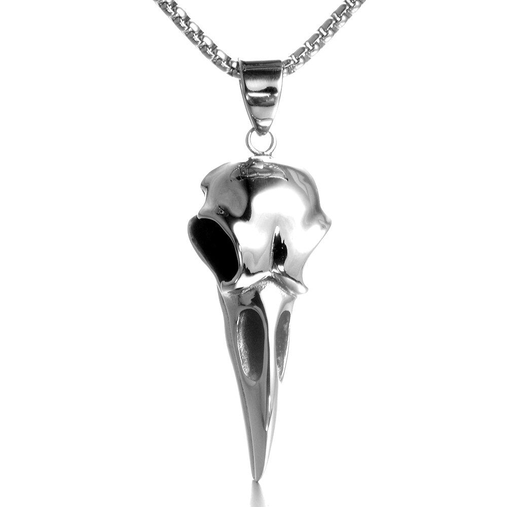 Stainless Steel Men Necklaces Chain Pendants Crow Bird Eagle Skull Punk Rock