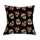 Floral Skull Print Throw Pillows for Couch Halloween Decorative Pillow Covers
