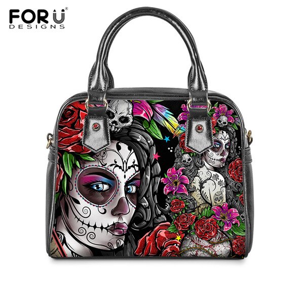 Sugar Skull Girls Print Luxury Handbags Rose Gothic Bags & wallet