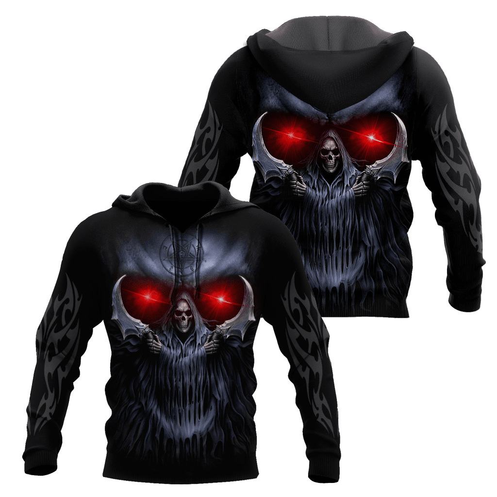 Reaper Skull Tattoo 3D Printed Fashion Mens hoodies and Sweatshirt Autumn Unisex zipper Hoodie