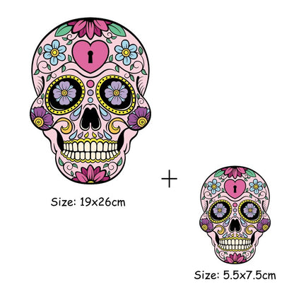 Sugar Skulls Stickers Skullcandy Patches Fashion Iron On Heat Transfer Stickers