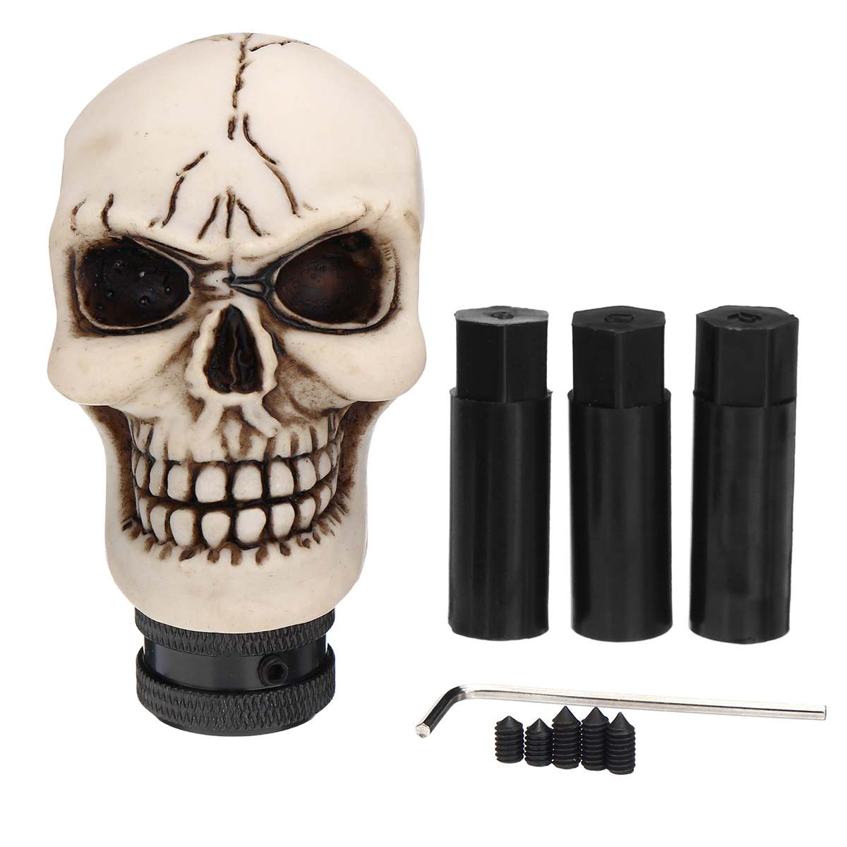 Universal Skull Head Style Manual Gear Shift Knob Lever Shifter Gear Handle Stick