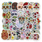 50pcs colorful car sticker horrible sugar skull stickers laptop luggage decals