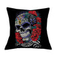 Floral Skull Print Throw Pillows for Couch Halloween Decorative Pillow Covers