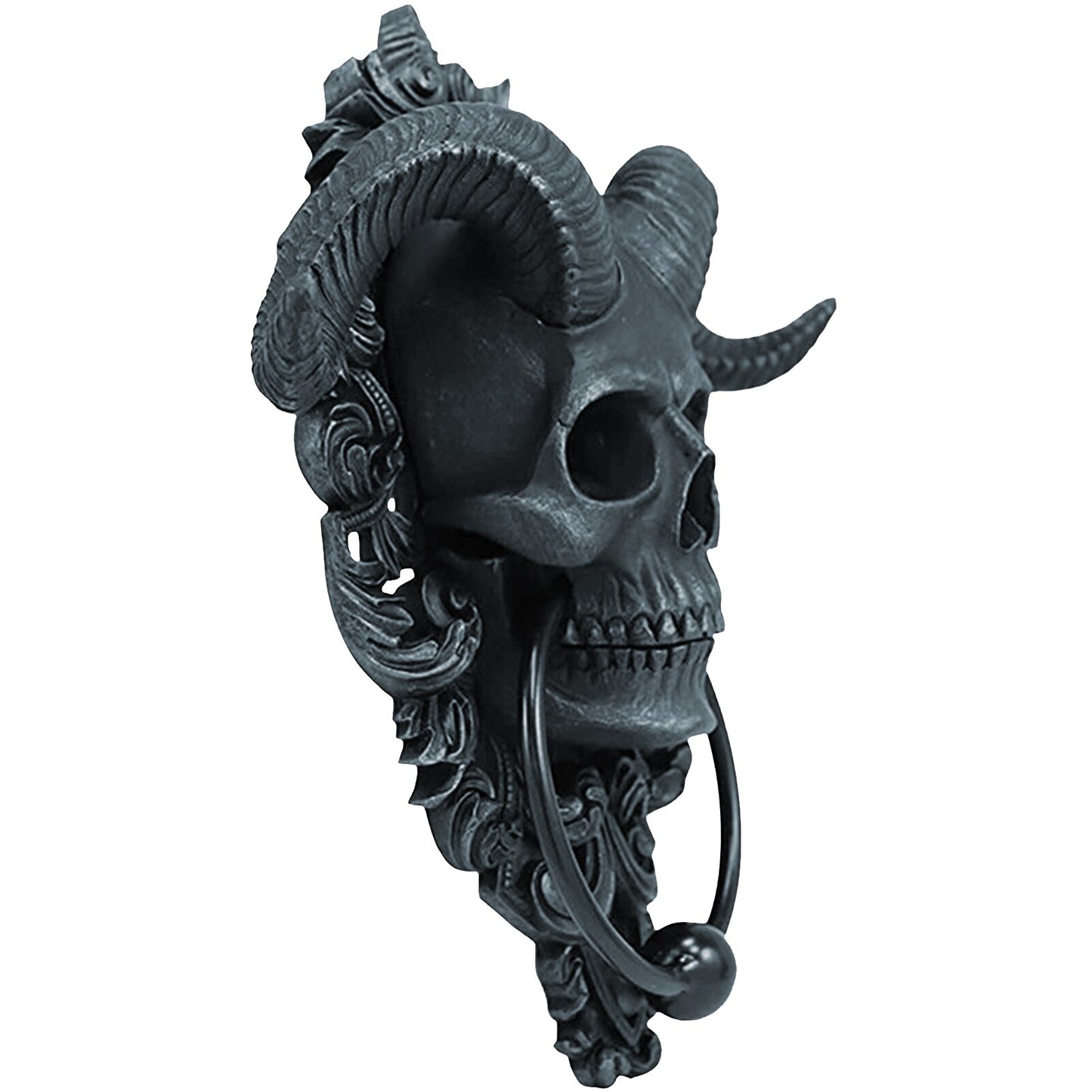Skeleton Head Door Knocker Decor Resin Goat-headed Figure Hanger 3D Resin