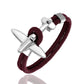 Fashion Stainless Steel Airplane Glider Anchor Rope Leather