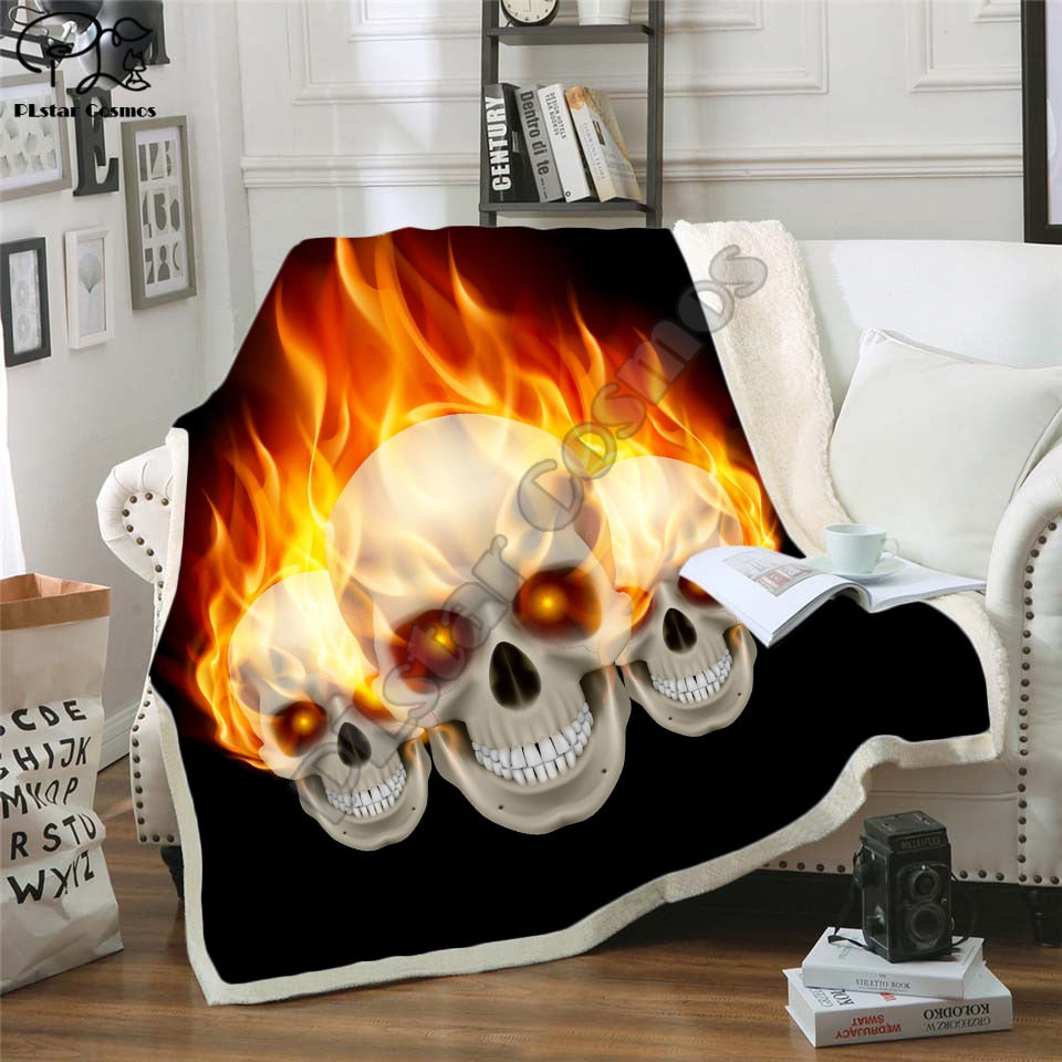 flower skull 3D Bedding Outlet good quality Blanket Sherpa Blanket