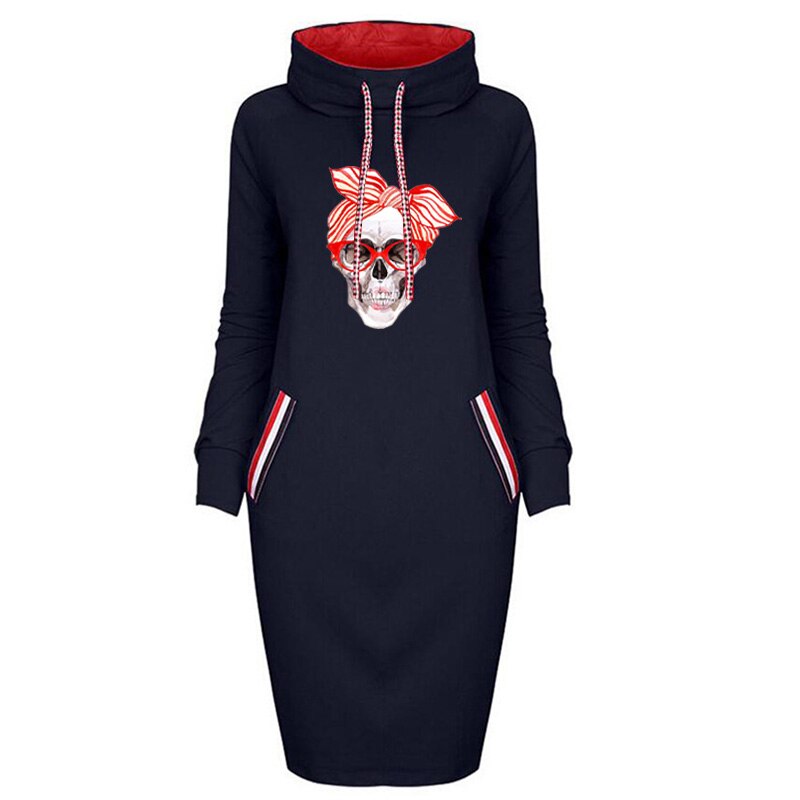 2020 Women Sexy Bodycon Dress Skull Printed Plus