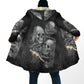 Winter Mens Cloak Gothic Reaper Skull Tattoo Fleece Hooded Cloak Coat Unisex Casual Thick Warm Cape coat, Halloween cloak coat